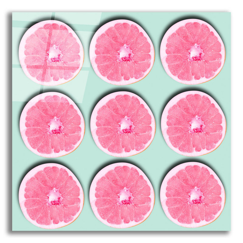 «Grapefruit» par Mark Ashkenazi, art mural en verre, 12 po x 12 po, H 12 po x l 12 po x P 0,13 po