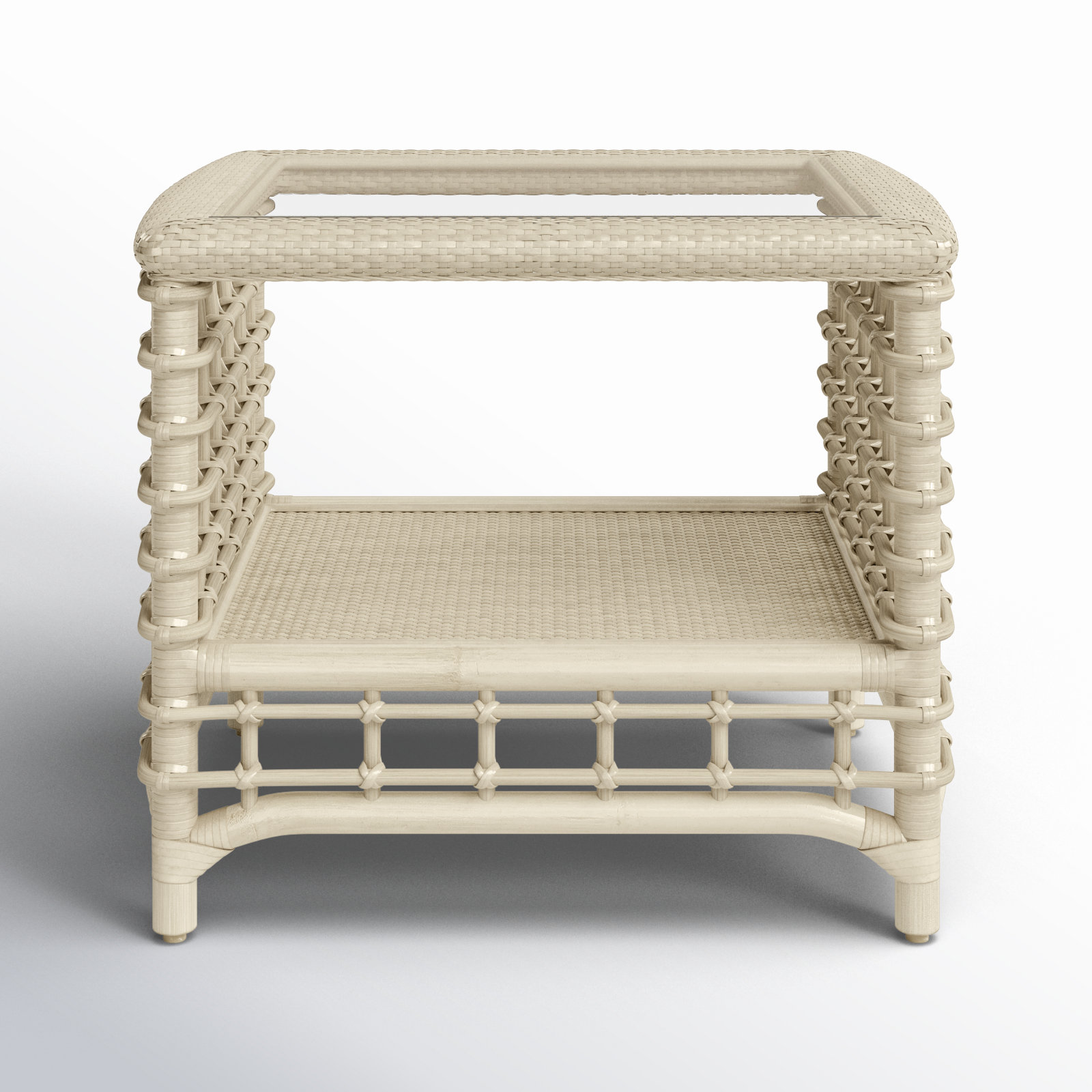 Luca End Table, Antique Frost White
