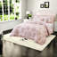 Ensemble de literie King, couette en microfibre rose à fleurs avec taies d'oreiller à volants