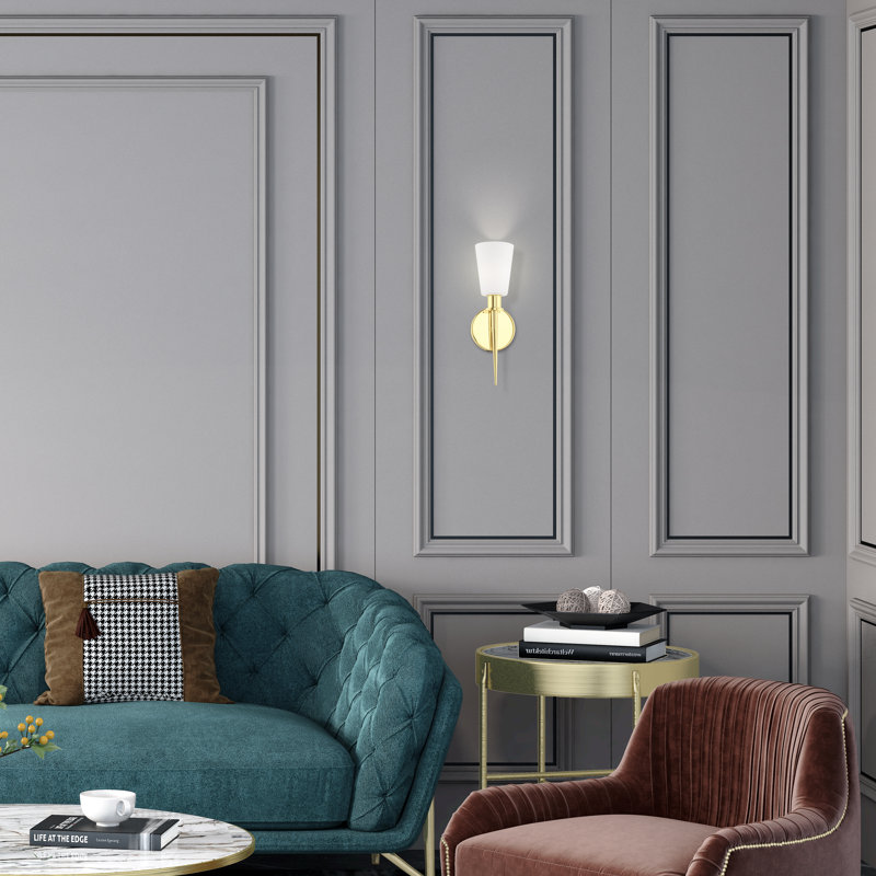 Luminaire mural 1 lumière Witten ADA, Laiton poli, H 13 po x l 4,25 po x P 3,95 po