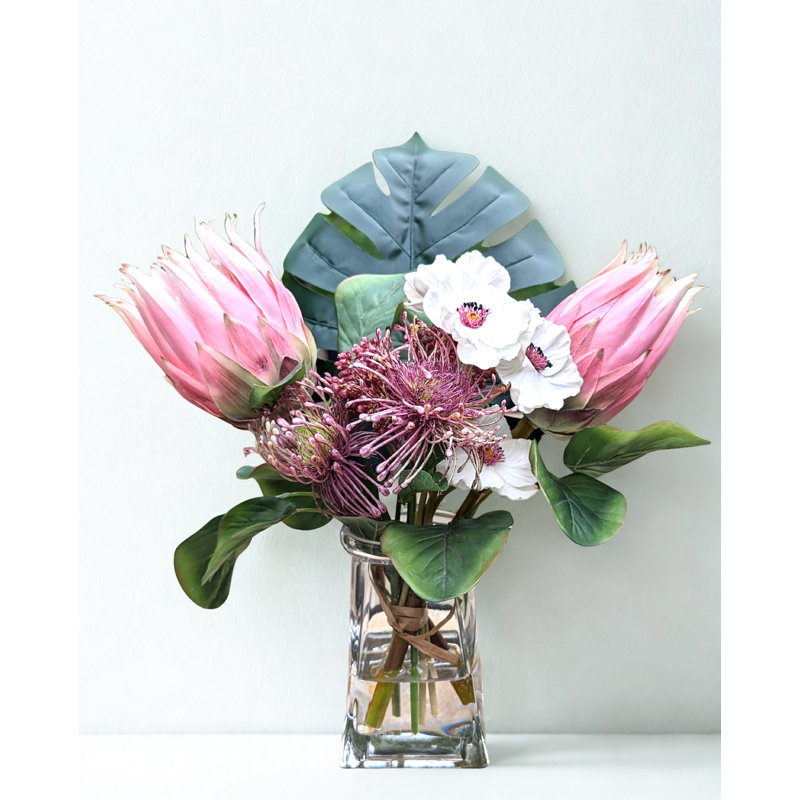 Silk Protea Arrangement in Vase