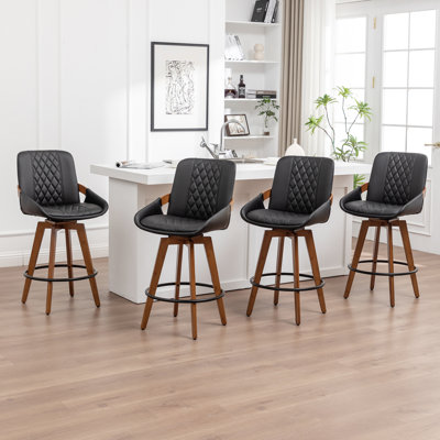 Modern Upholstered Swivel Counter & Bar Stools