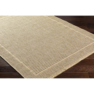 Tapis d'intérieur / extérieur beige / brun tissé à la machine Abbie