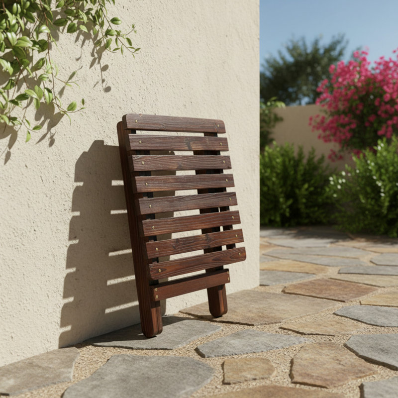 Grandview Assembled Folding Square Outdoor Side Table, Burnt Brown