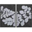 Grayscale Forest Tree Leaf Silhouette - Ensemble de 2 reproductions sur toile flottantes-98109168-98109167