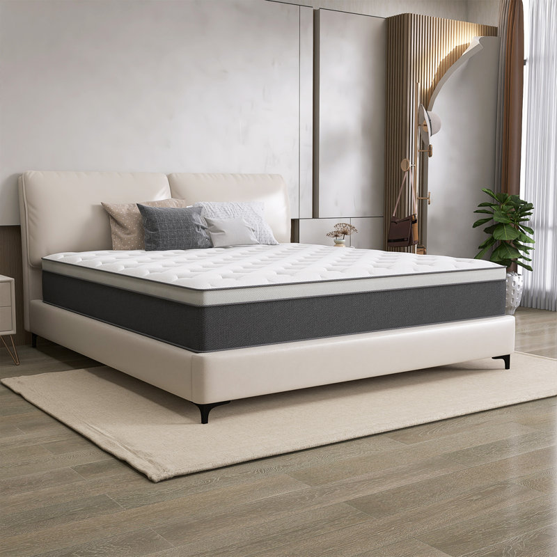 Ovando 12"/14" Medium Pocket Sping Hybrid Mattress with Certipur-US Certified Memory Foam, Twin, 14"