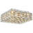 Transitional Chrome LED Square Crystal Flush Mount