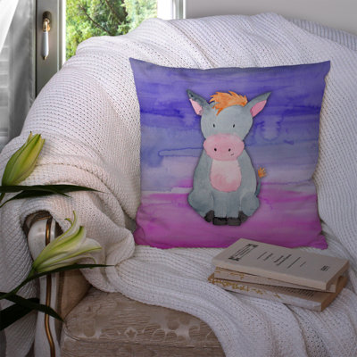 Coussin décoratif intérieur/extérieur aquarelle donkey
