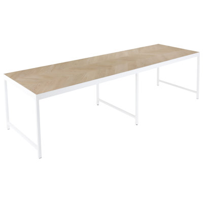 Oak Metal Base Dining Table