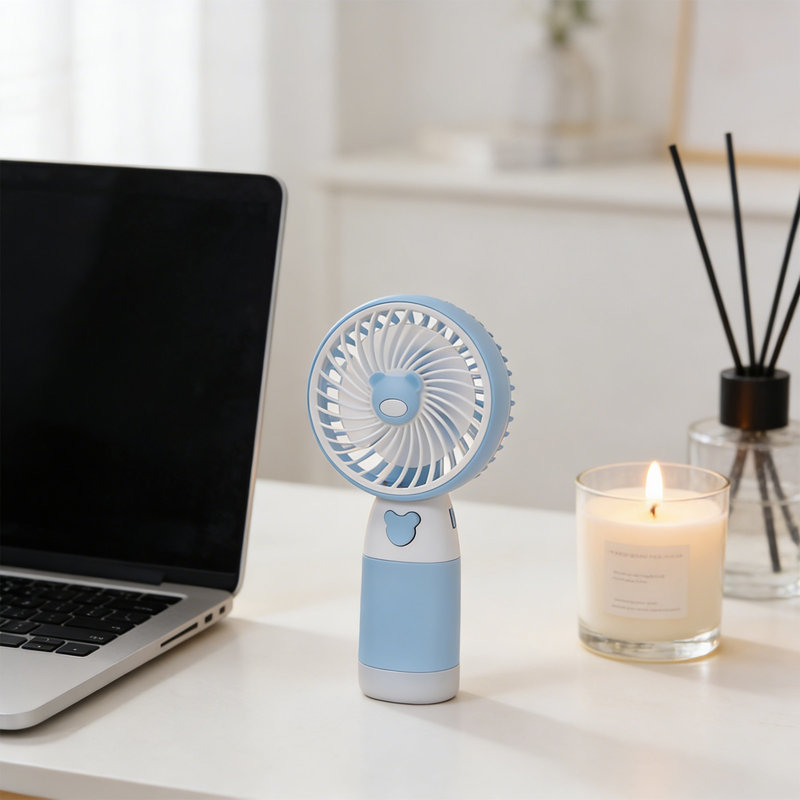 Kbndieu Handheld Fan Mini USB Rechargeable Small Fan Portable Outdoor Student Small Fan, Blue