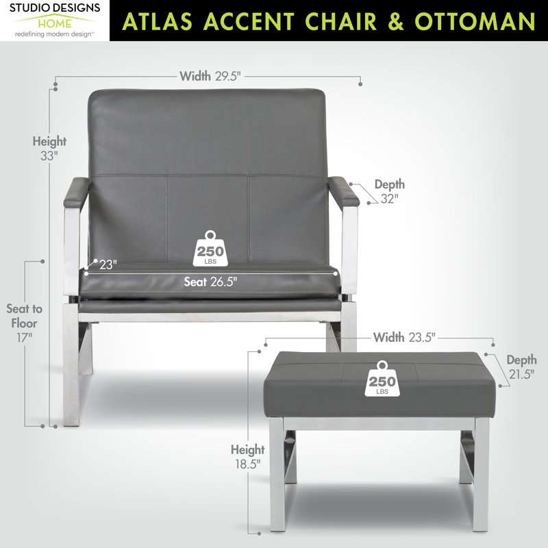 Fauteuils d'appoint, Gray Faux Leather