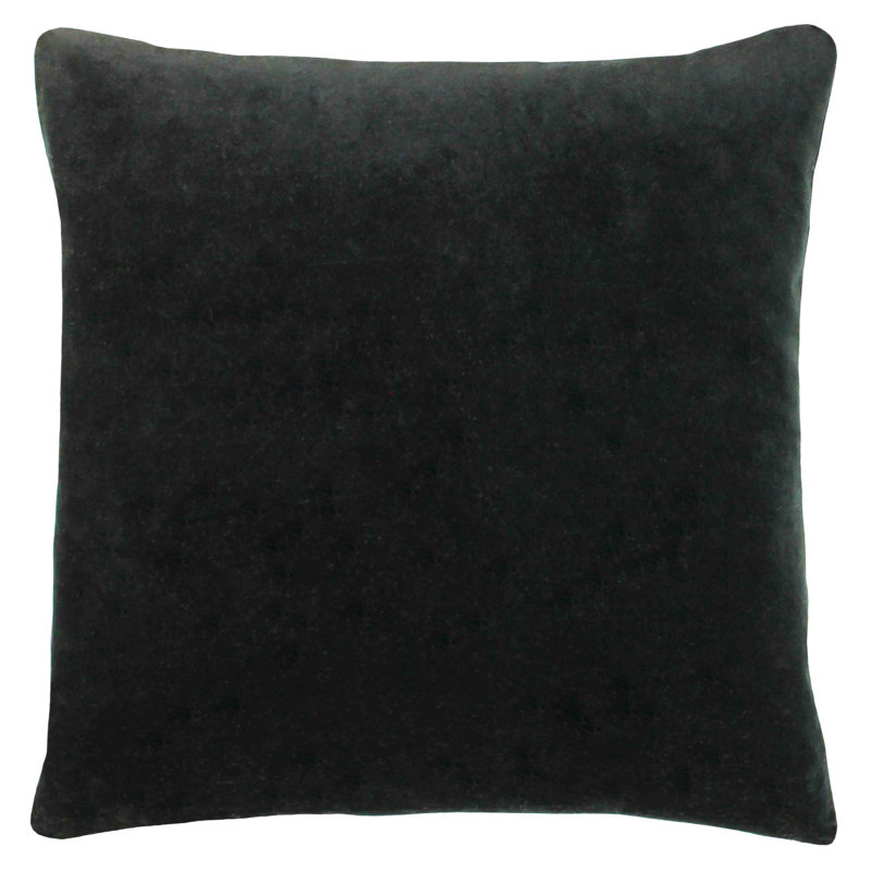 Solo Soft Velvet Cushion Cover, Feather, Black