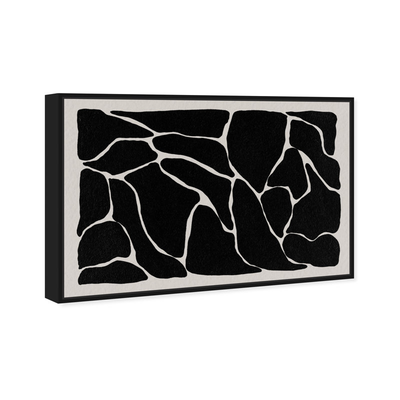 Abstrait motif girafe noir et blanc par Joss & Main - reproduction sur toile flottante, Noir, H 37 po x l 55 po