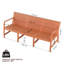Canapé 3 places intérieur / extérieur 1 pièce en PP imperméable - ensemble de conversation pour patio facile à assembler (brun abricot)