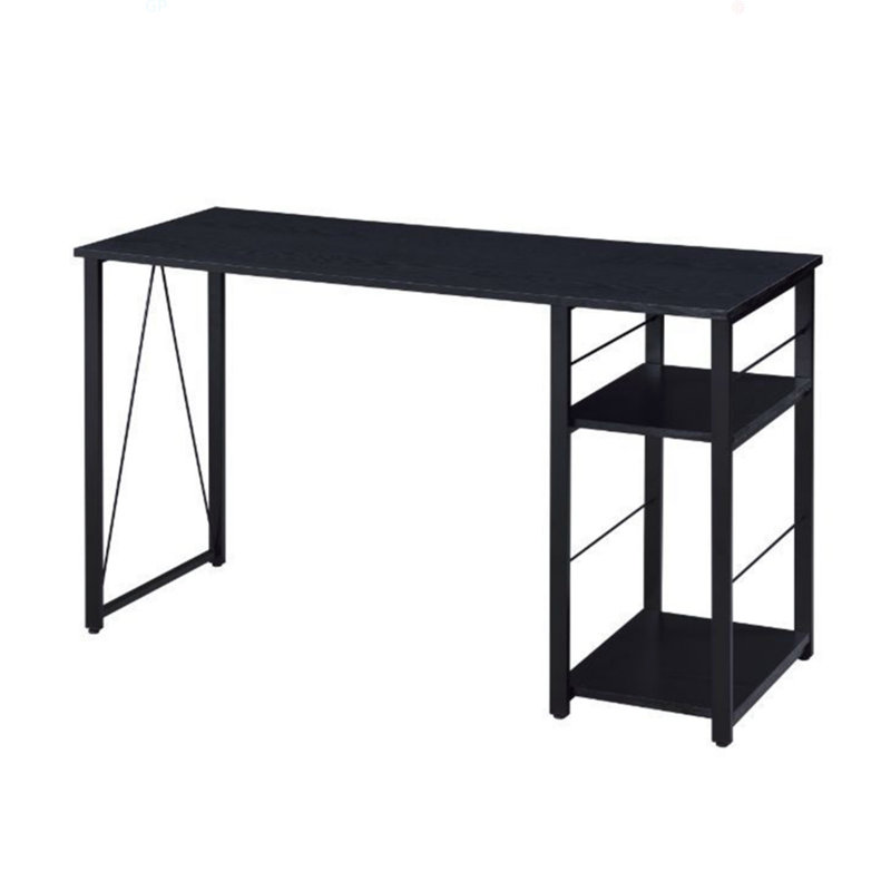 Rectangular Writing Desk With 2 Tier Shelf