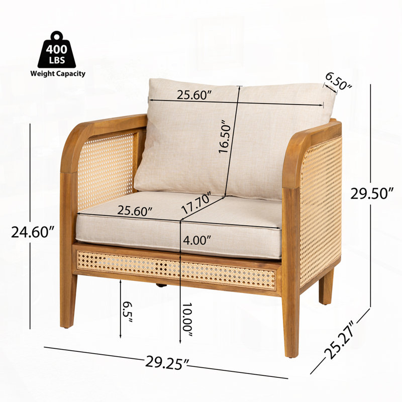Chaise avec accoudoirs rembourrée pour l'extérieur