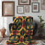 Afrocentric Textile Art - Couverture sherpa de qualité supérieure 1 pièce-270791062