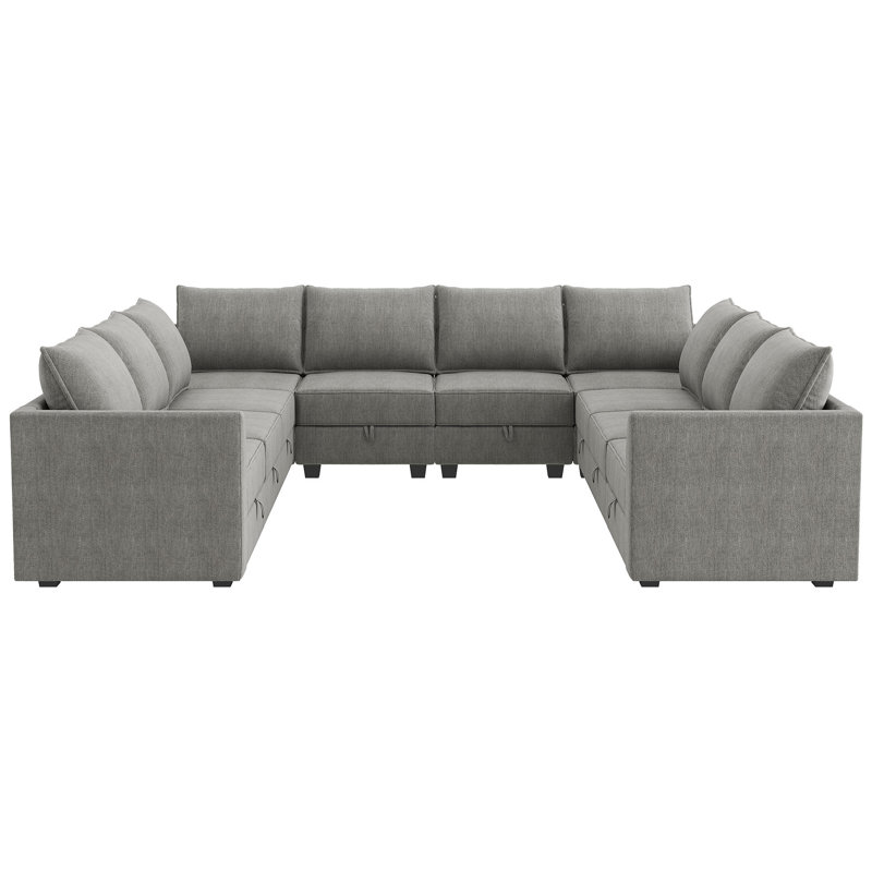 Très grand canapé modulaire d'angle modulaire, Polyester gris