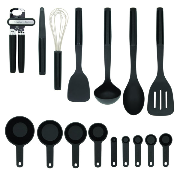 Kaluns Kitchen Utensils Set, 21 Piece Wood and Silicone, Cooking Utensils,  Dishwasher Safe and Heat Resistant Kitchen Tools, Black