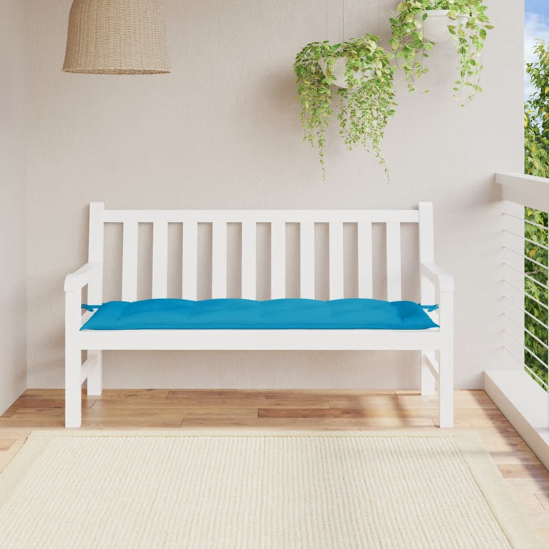 Coussin de siège d'extérieur, Bleu clair, 59,1 po x 19,7 po