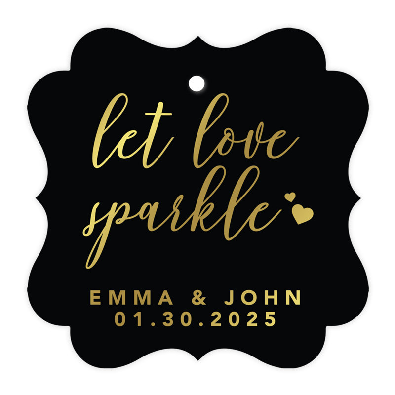 Cadre personnalisé sur mesure Let Love Sparkle, Noir / doré
