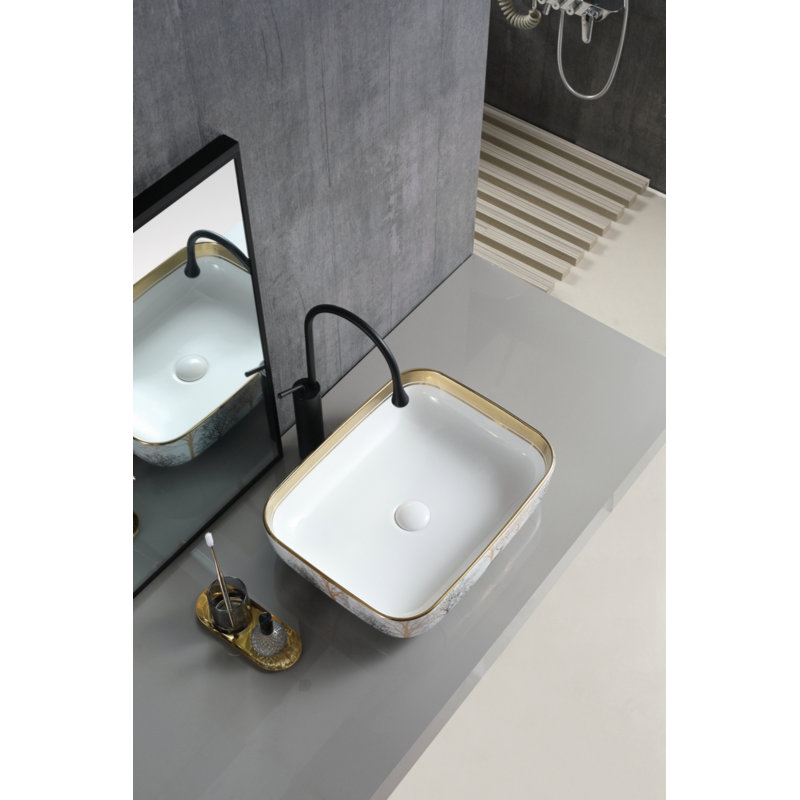 Wenty 15.7'' Ceramic Rectangular Bathroom Sink