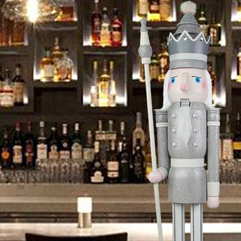 Glitter Lifesize Nutcracker 4 feet, Silver