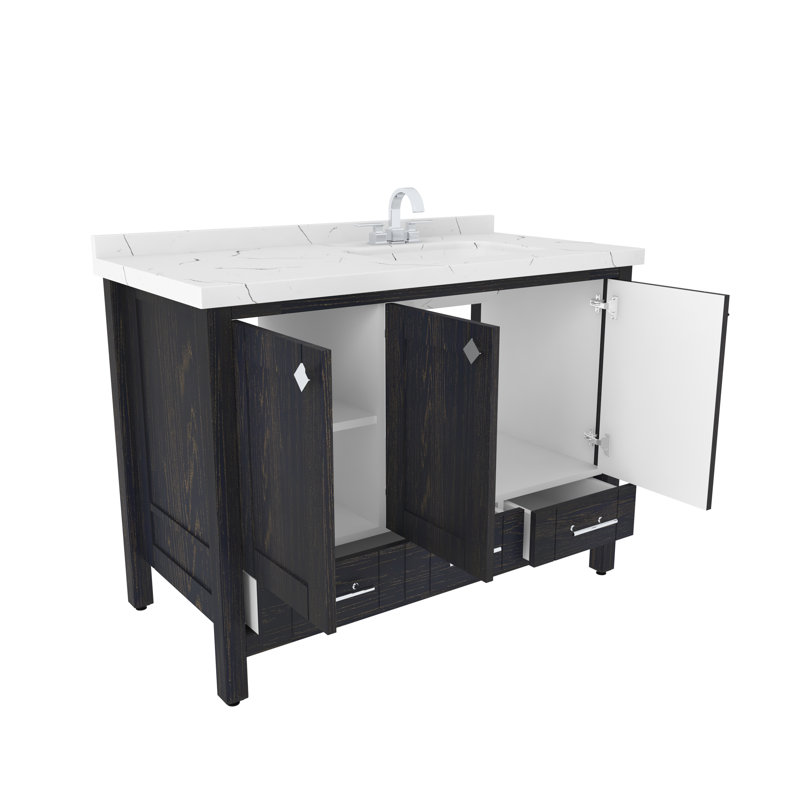 Ensemble de meuble-lavabo simple 47 po Elektra, Bleu foncé