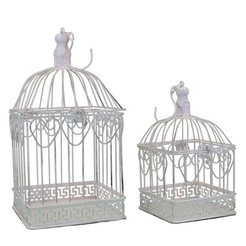 Dennett 42cm Steel Dome Top Hanging Bird Cage, White