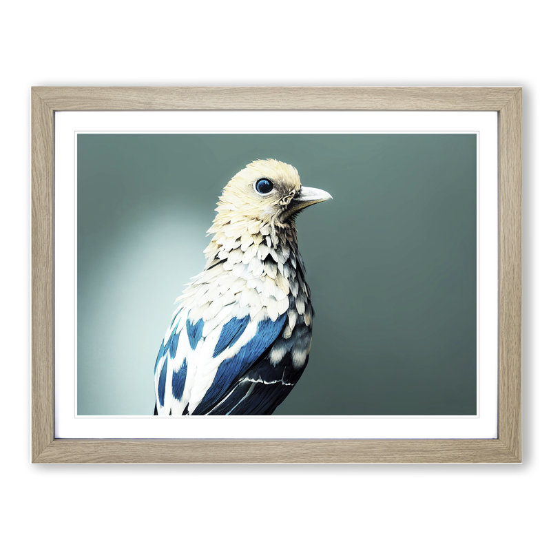 Luscious Bird - Single Picture Frame Print, 46cm H x 64cm W x 2cm D, Oak