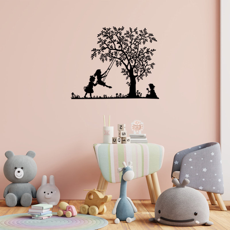 Stylish Decorative Metal Wall Accessory, Black Finish, 27.2 x 22.4 inches | 100% Metal Construction, Thickness: 0.06 inches | Easy Wall Mount Design, Perfect for Home Decor & Modern Aesthetics