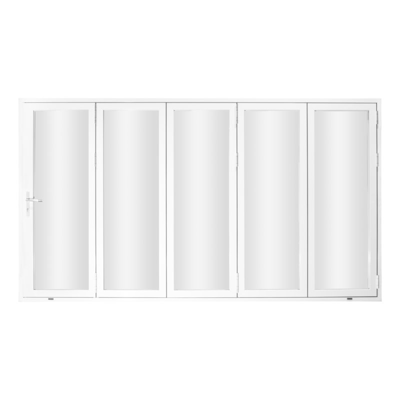 White Aluminum 144" x 80" 5-Panel Folding Door