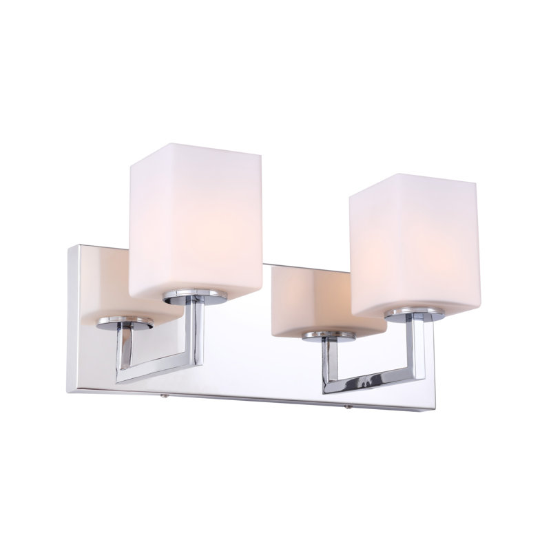 Éclairage pour salle de meuble-lavabo 2 lumières pour salle de bain Rosendahl, Halogène, Verre carré opale