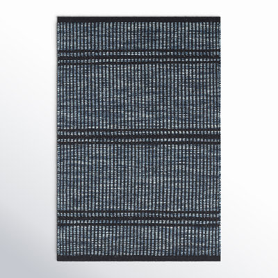 Malta Grey Hand-Woven Striped Wool Rug