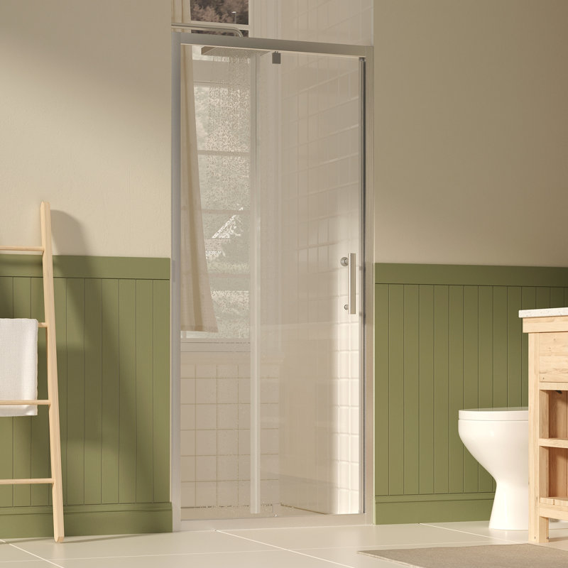 31-33-Inch Brushed Nickel Pivot Shower Door, Brushed Nickel