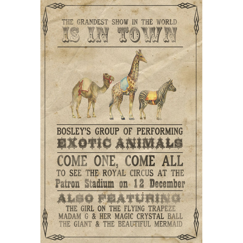 Vintage Circus III by Grace Popp - Wrapped Canvas Print, 76cm H x 51cm W x 3.8cm D