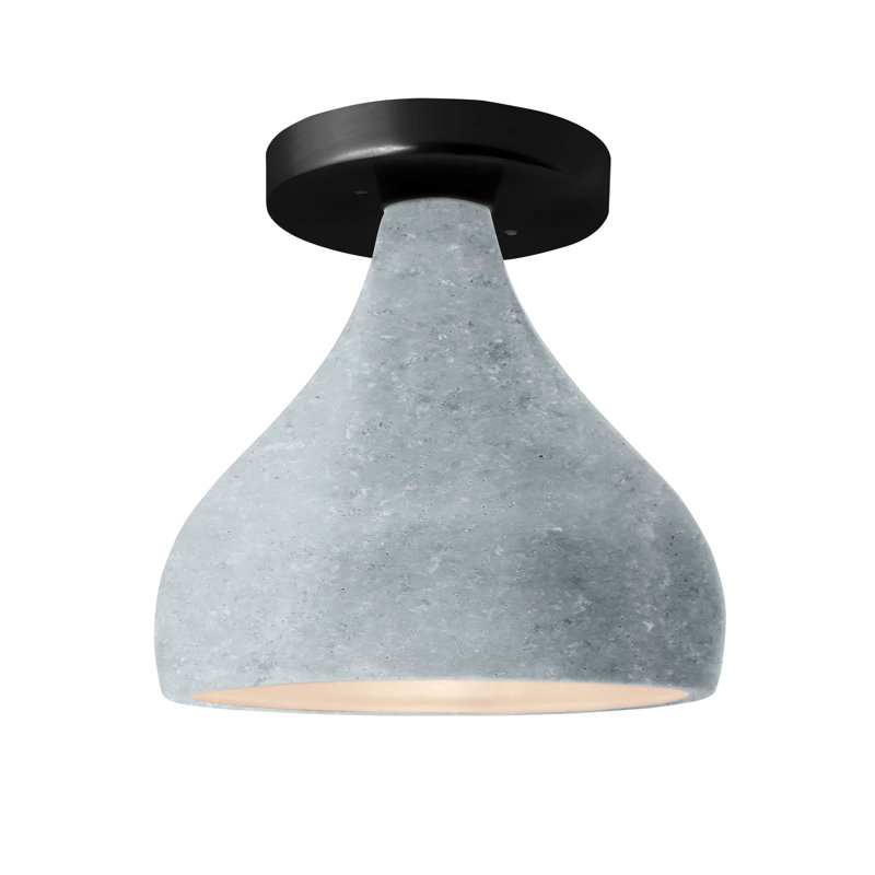 Amezcua Radiance - Gouttelette semi-encastrée - Béton, H 8,50 po x l 11,50 po x P 11,50 po, Noir mat, DEL