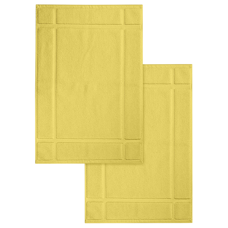 Tapis de bain - pour plancher de salle de bain - Très absorbant - Lavable à la machine, L 20 po x L 34 po, Jaune
