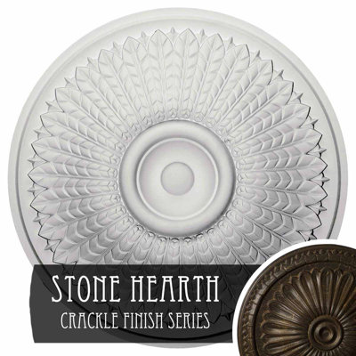 Médaillon de plafond Endurathane Palmetto, DE 23 5/8 po x P 3 5/8 po x P 1 5/8 po (convient aux auvents jusqu'à 3 5/8 po), finition cuivre patiné peint à la main
