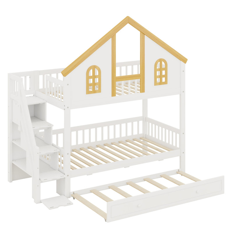 Bunk Bed Featuring Window , and Hidden Trundle