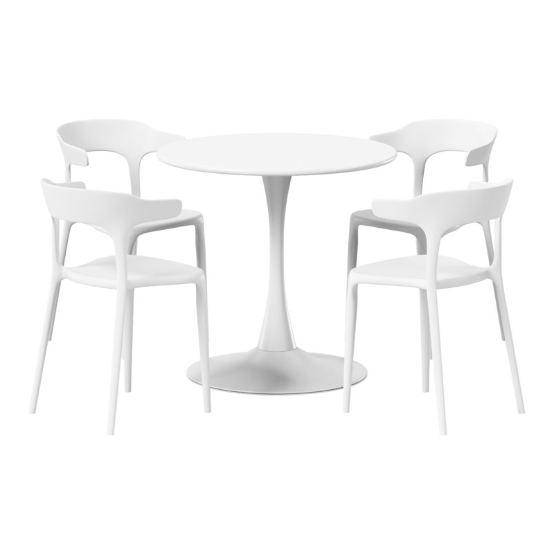 Ensemble repas extérieur pour 4 personnes, Blanc