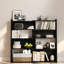 Bibliothèques extensibles avec rangement, petit support de maison moderne en bois aggloméré noir