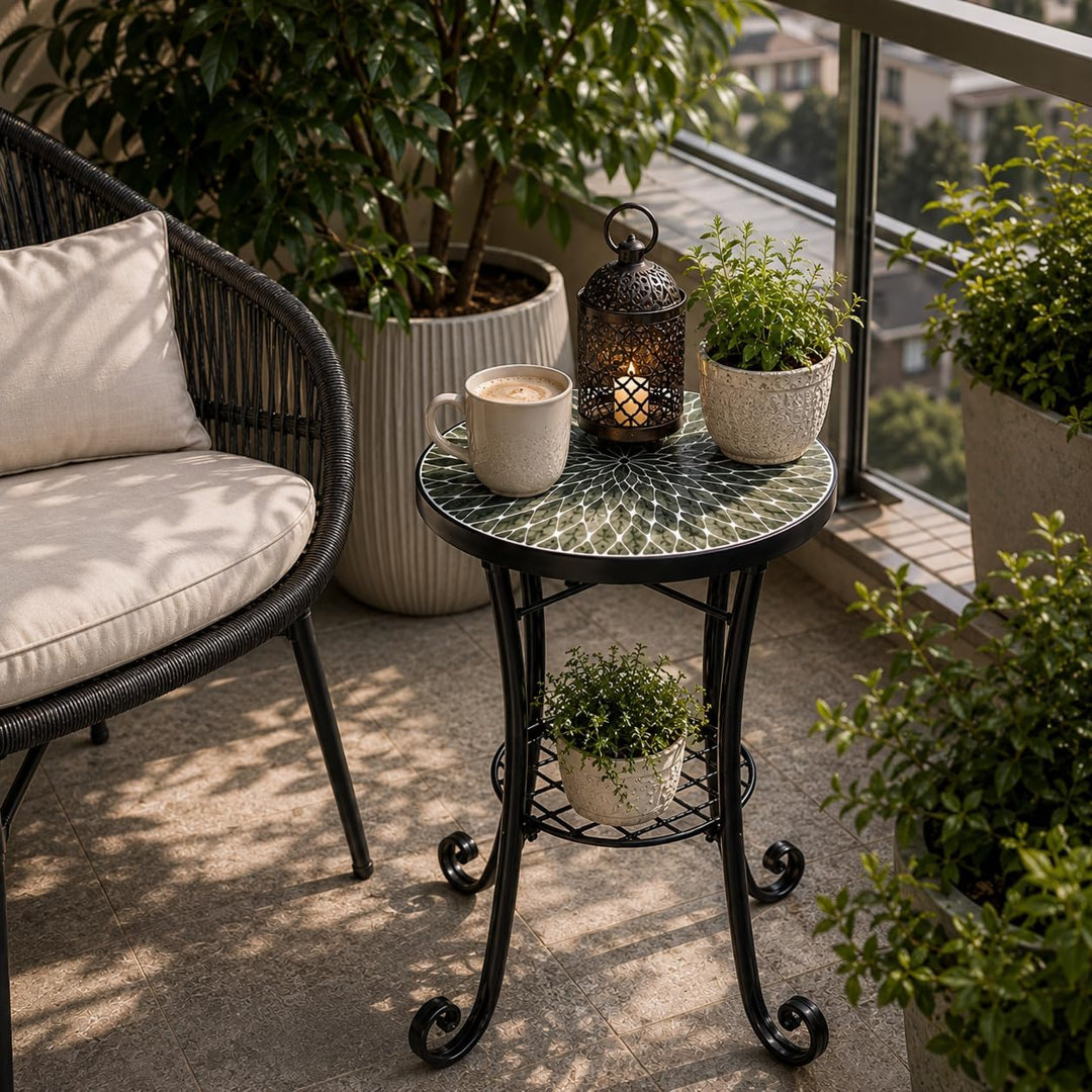 Certie Metal Outdoor Side Table , 44cm cm W 14cm cm D