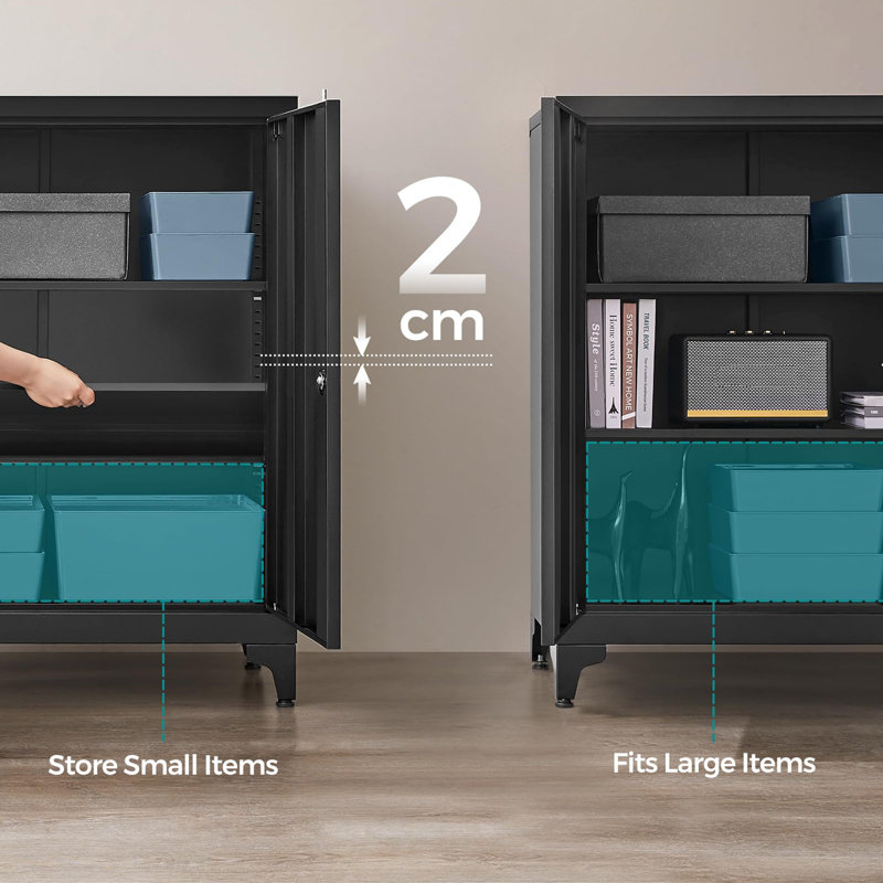 2 -Door Storage Cabinet, Black