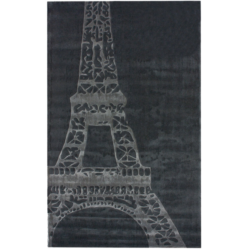 Tapis gris Janis Eiffel, Tapis de couloir 2 pi 6 po x 8 pi