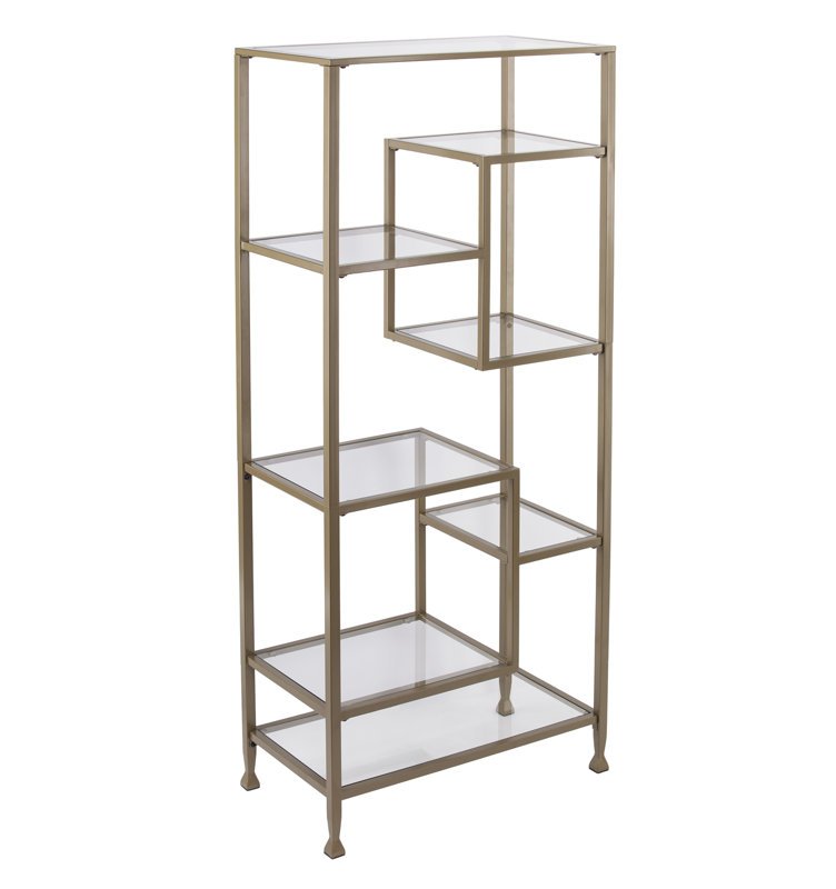Bibliothèque géométrique en acier Charney H 68 "x l 30,5", Kaki mat