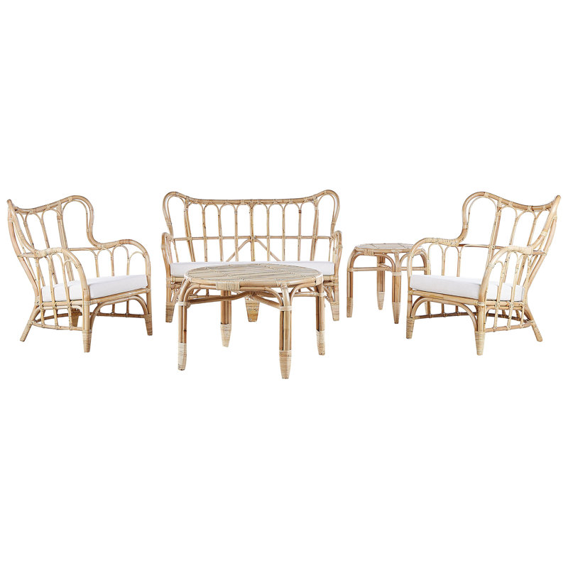 Yampa Rattan 4 - Person Seating Group with Cushions, Natural