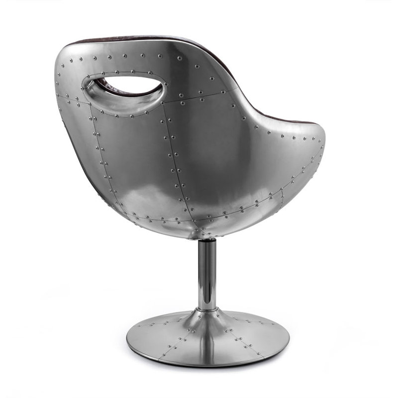 Lujan Upholstered Swivel Barrel Chair, Brown