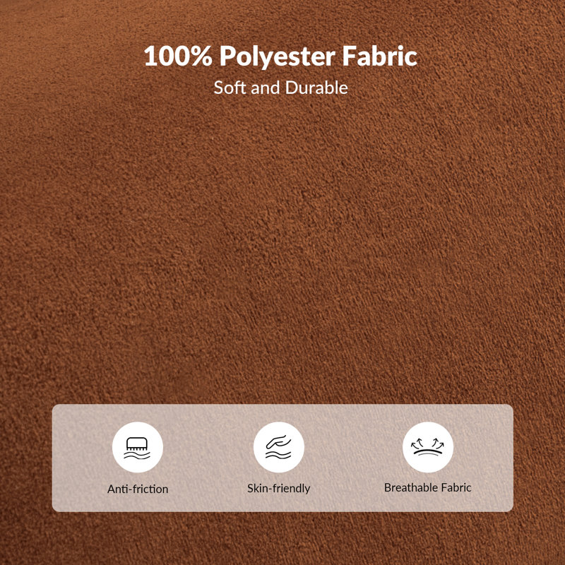 Fauteuil demi-tonneau pivotant moderne avec un coussin décoratif Lanel (ensemble de 2), Rust Polyester