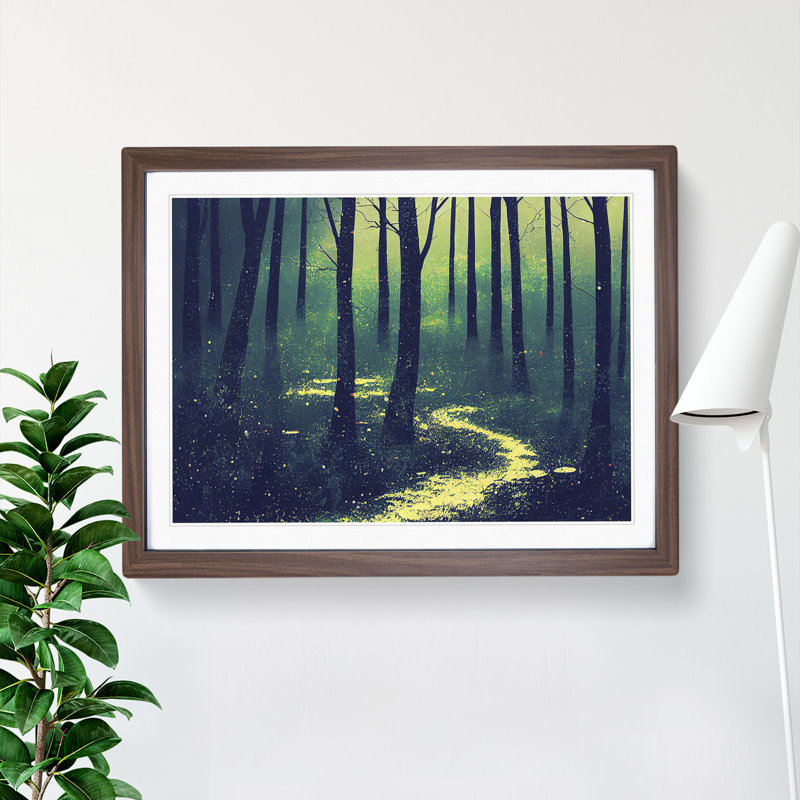 A Painted Forest - Single Picture Frame Print, 46cm H x 64cm W x 2cm D, Walnut Framed